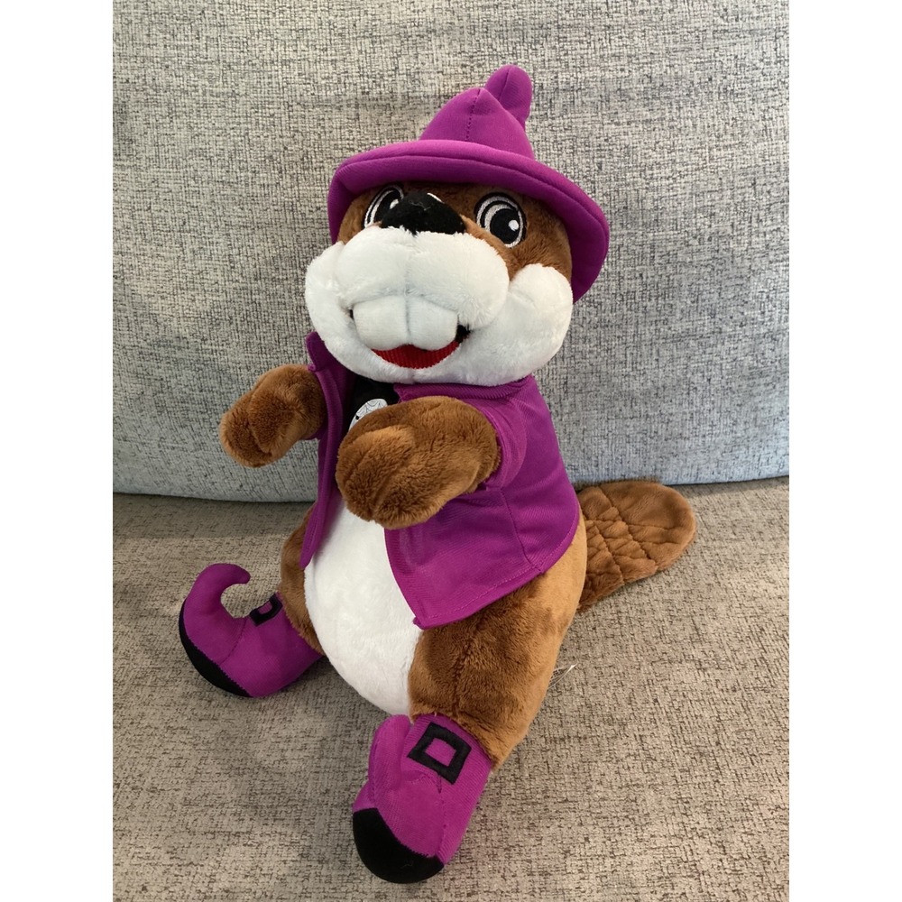 Buc-ee's Halloween Wizard Beaver Plush Stuffed Animal Purple Costume 12"